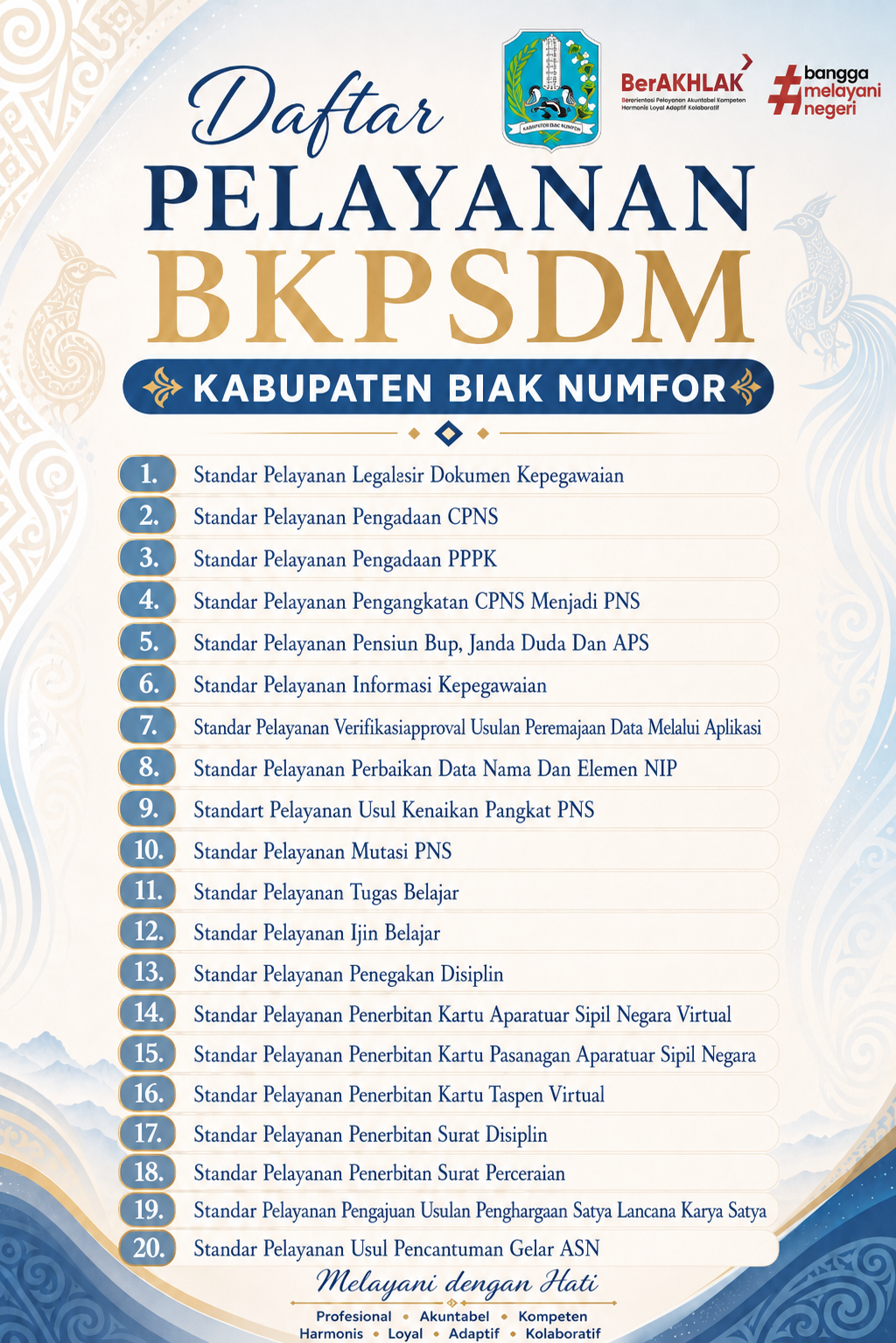 DAFTAR PELAYANAN BKPSDM