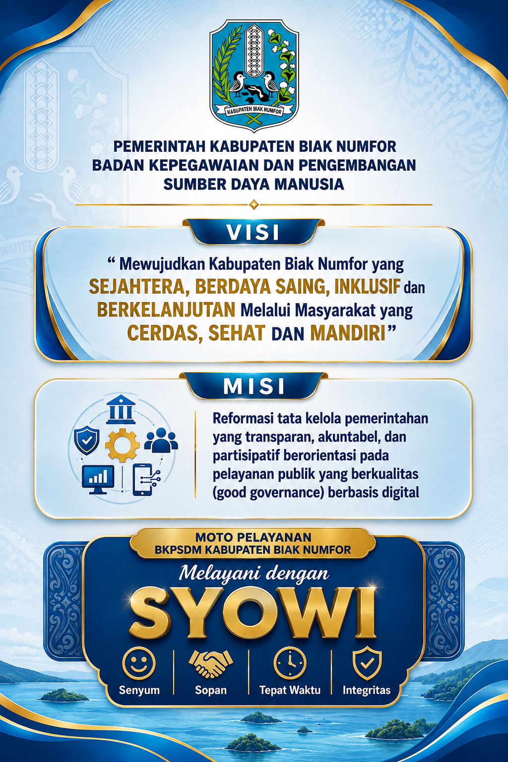 VISI & MISI BKPSDM BIAK
